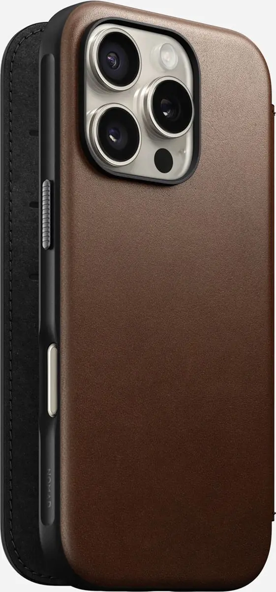 NOMAD NM01679585 Hoesje iPhone 16 Pro - Echt Leer Bruin - afbeelding 3 van 6