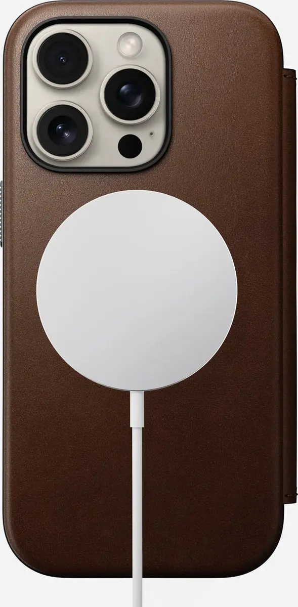 NOMAD NM01679585 Hoesje iPhone 16 Pro - Echt Leer Bruin - afbeelding 2 van 6