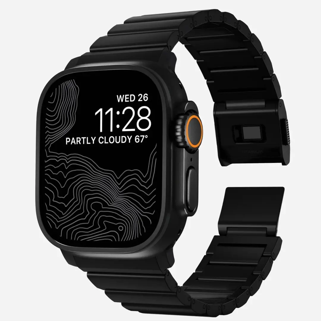 NOMAD Titanium Horlogeband 45-49mm - Apple Watch - Zwart