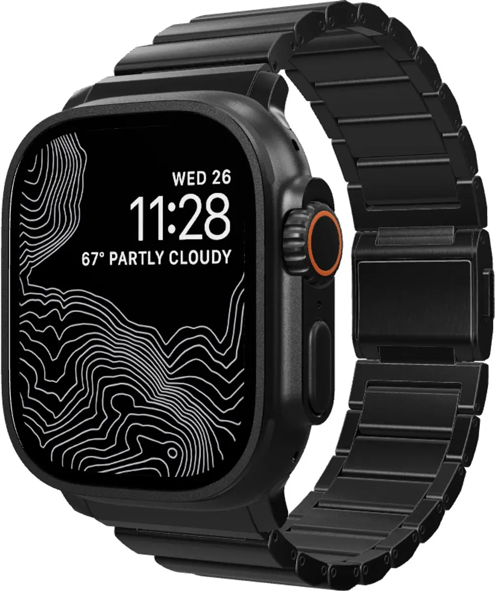 NOMAD Titanium Horlogeband 45-49mm - Apple Watch - Zwart