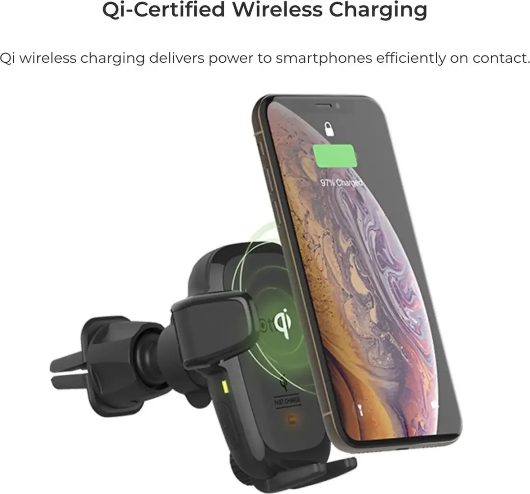 iOttie Auto Sense Telefoonhouder Ventilatierooster - Qi Draadloos Opladen - Zwart