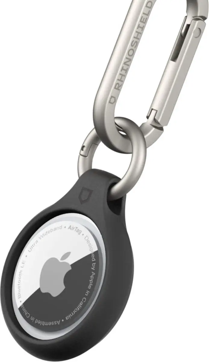 RhinoShield Duurzame AirTag Sleutelhanger 100% Gerecycled TPU Zwart