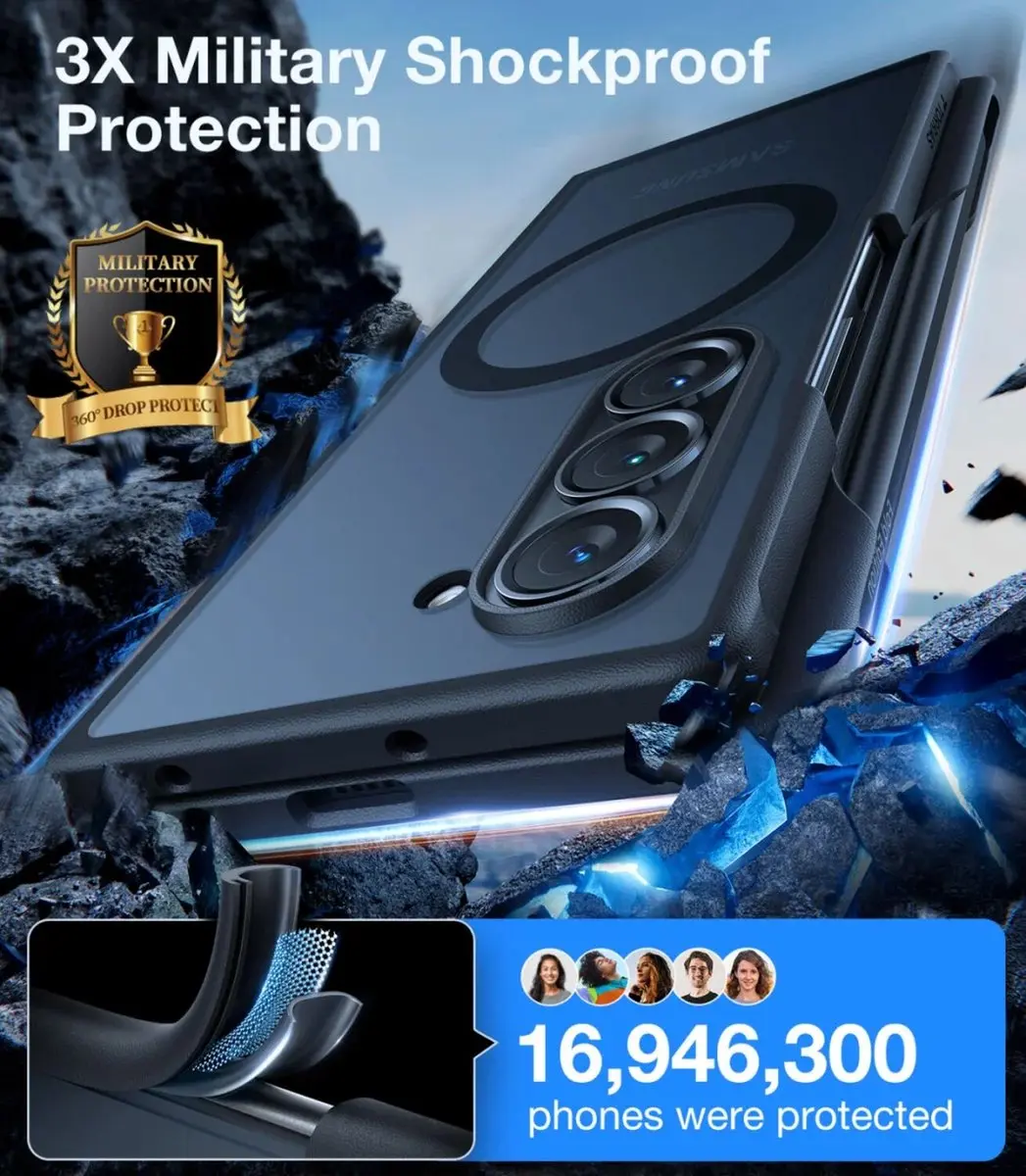 Torras Guardian Magnetic Hoesje Zwart - Samsung Galaxy Z Fold6 - afbeelding 6 van 6