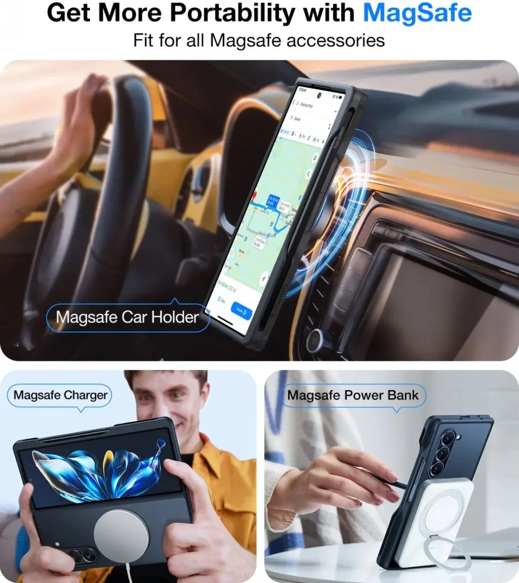 Torras Guardian Magnetic Hoesje Zwart - Samsung Galaxy Z Fold6