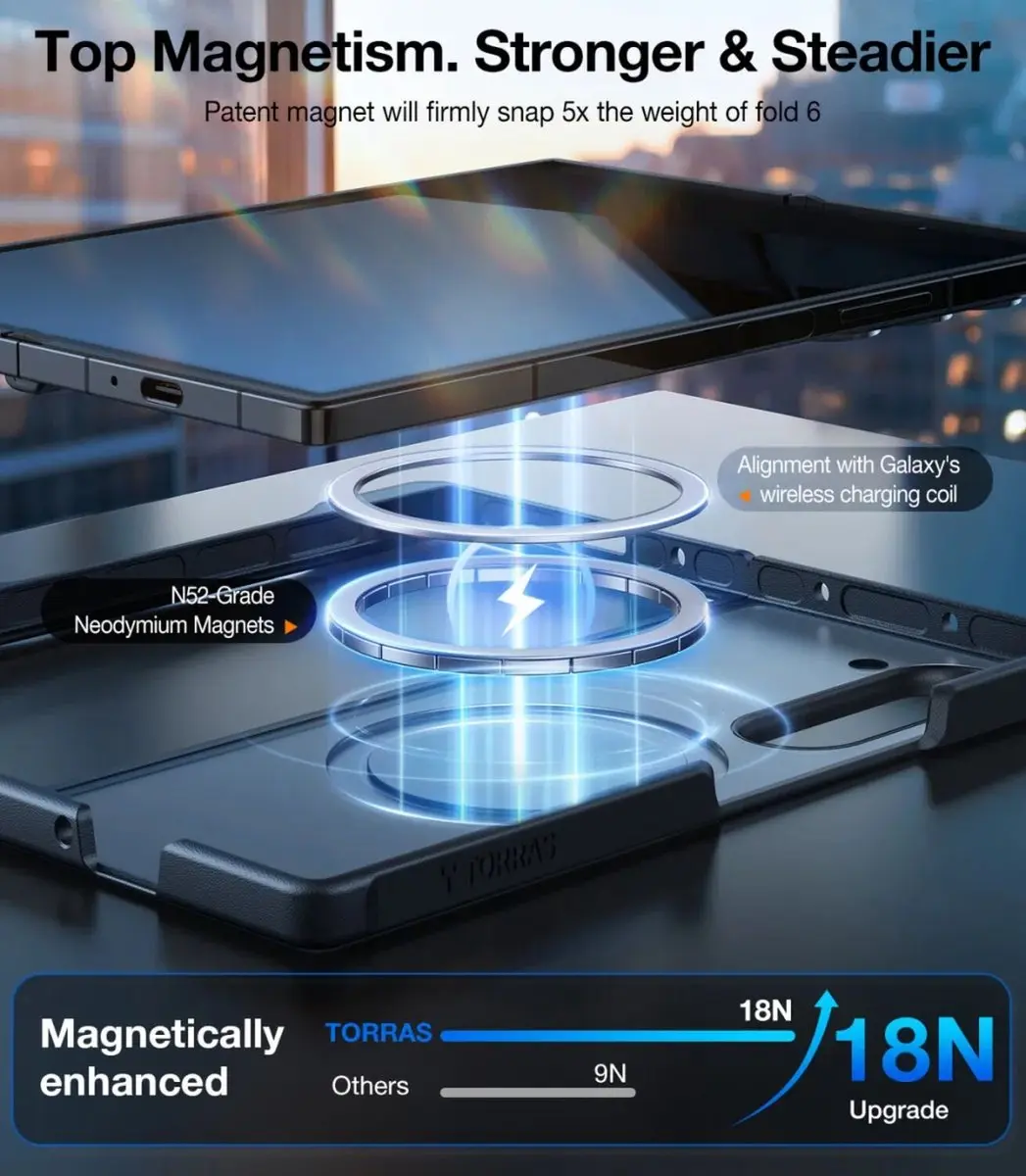 Torras Guardian Magnetic Hoesje Zwart - Samsung Galaxy Z Fold6