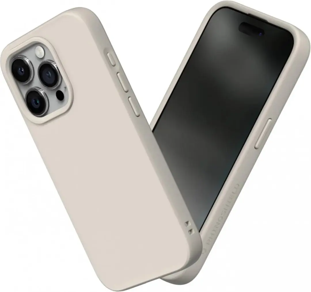 RhinoShield SolidSuit iPhone 15 Pro Max Back Cover Shell Beige