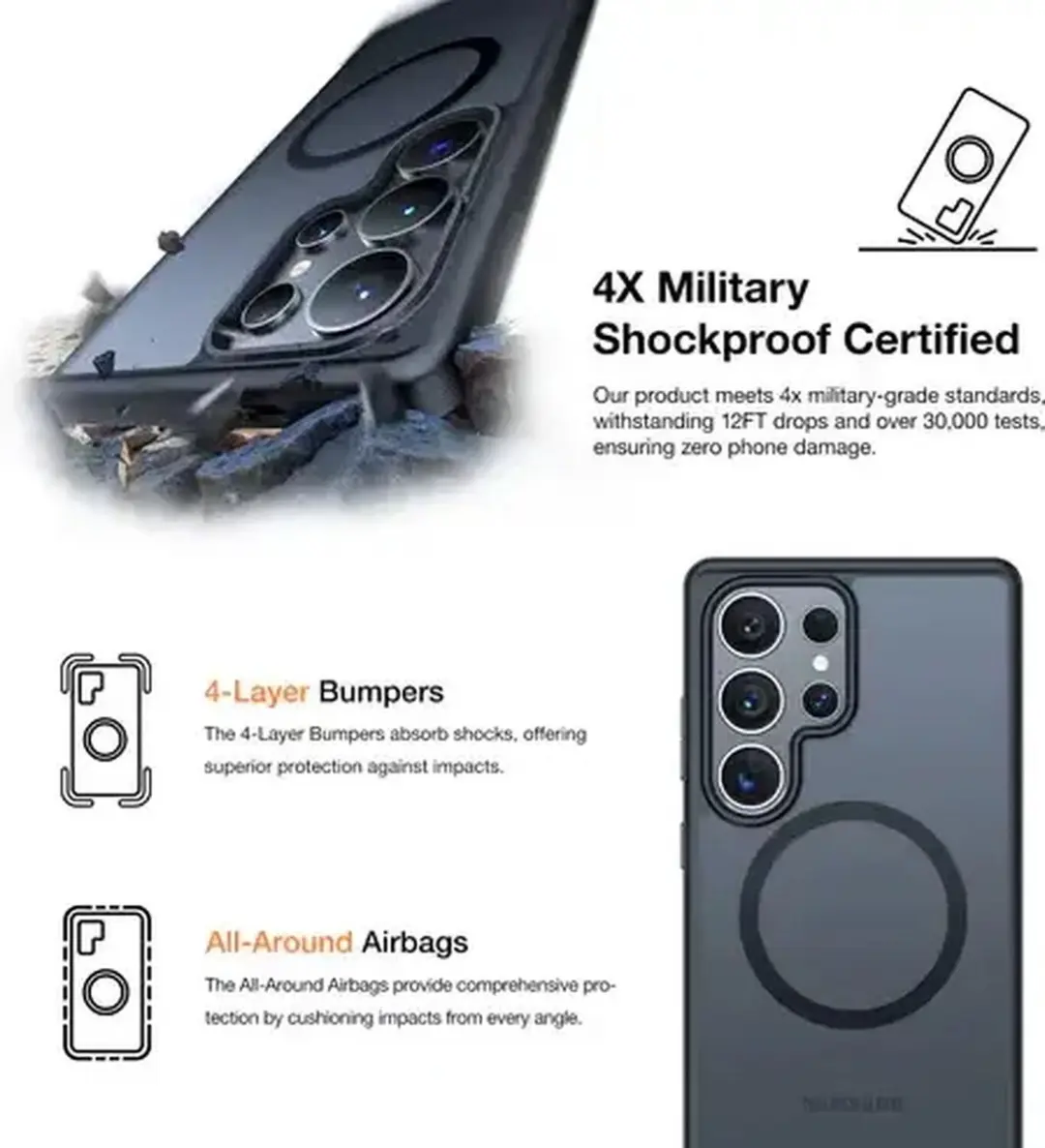 Torras Guardian Magnetic Hoesje Samsung Galaxy S25 Ultra - Zwart - afbeelding 6 van 6
