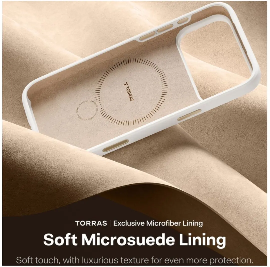 Torras Ostand Q Pro Silicone Hoesje iPhone 17 Pro - MagSafe - Wit - afbeelding 6 van 6