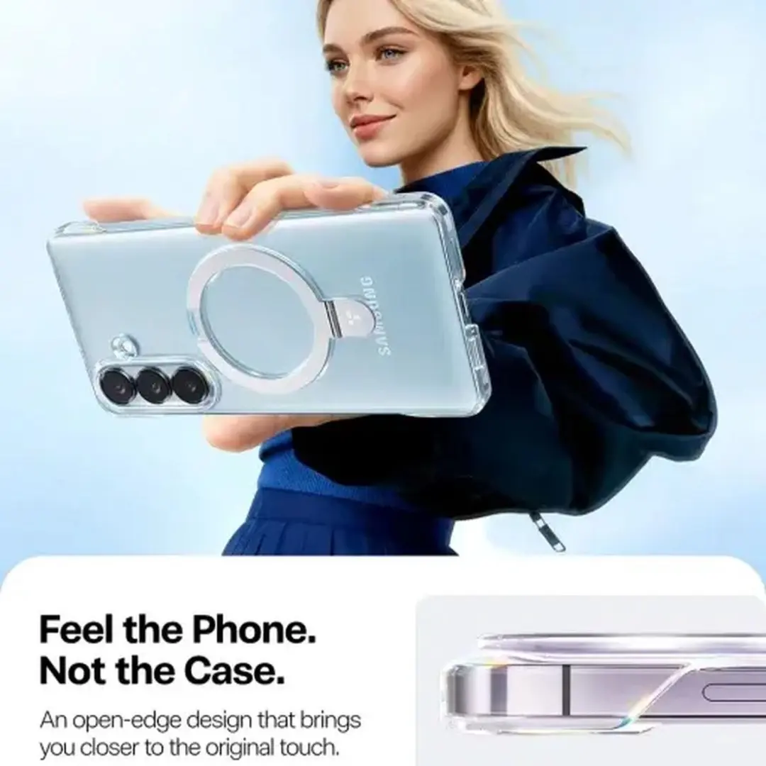 Torras Ostand Q1 Hoesje Samsung Galaxy S26 Plus - Transparant - MagSafe