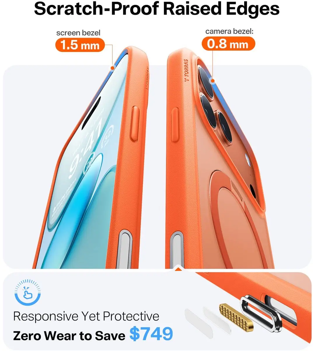 Torras UPro Ostand Spin Hoesje iPhone 17 Pro - Oranje - afbeelding 6 van 6