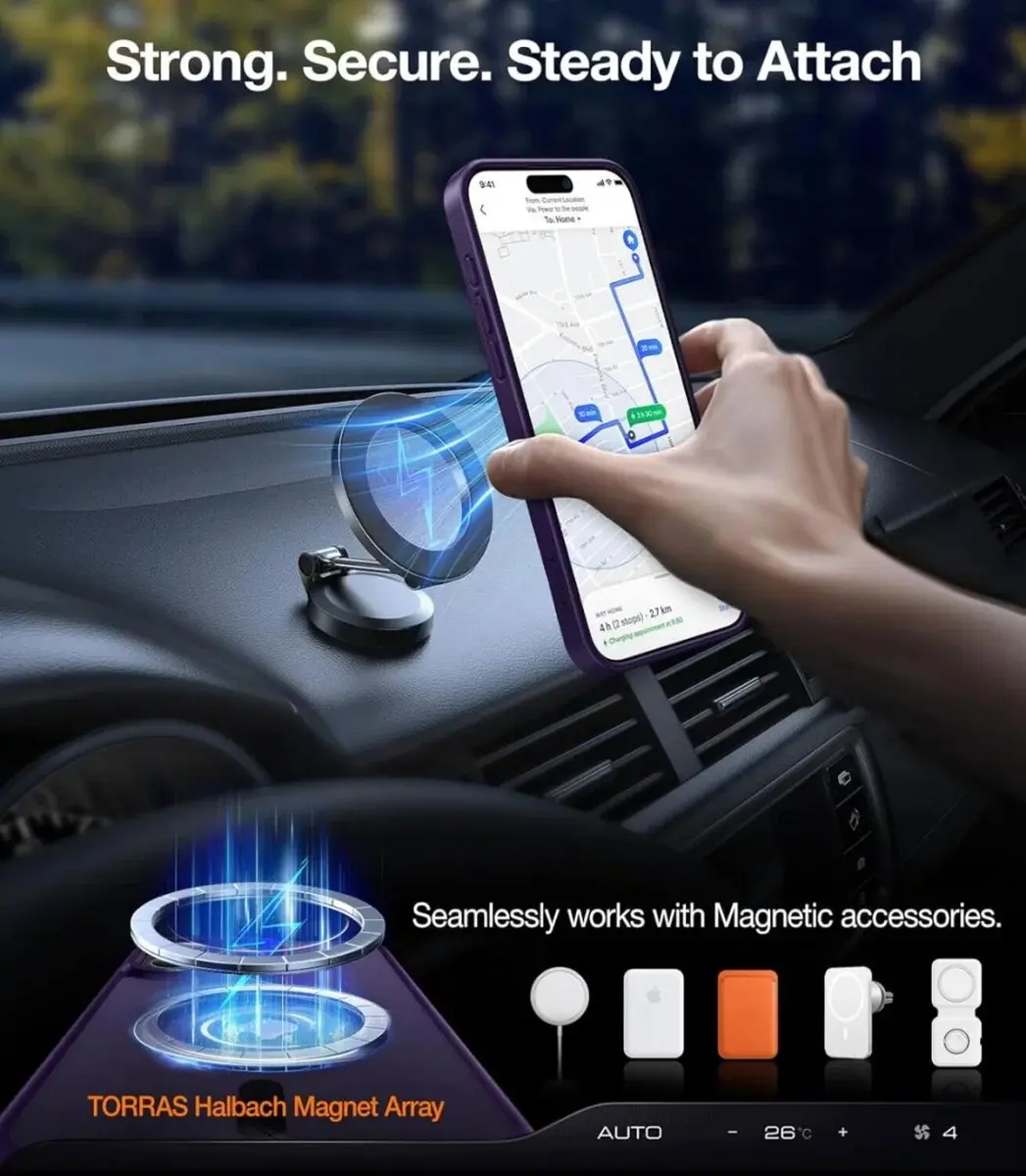Torras UPro Pstand Hoesje iPhone 15 Pro Max - Paars