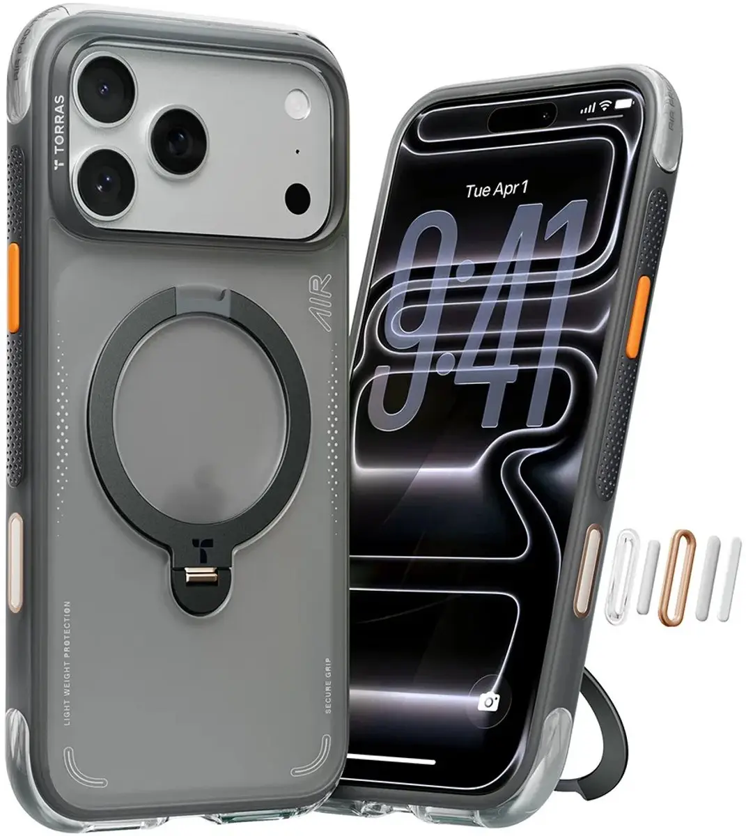 Torras Ostand Q3 Air Hoesje iPhone 17 Pro - MagSafe/Zwart