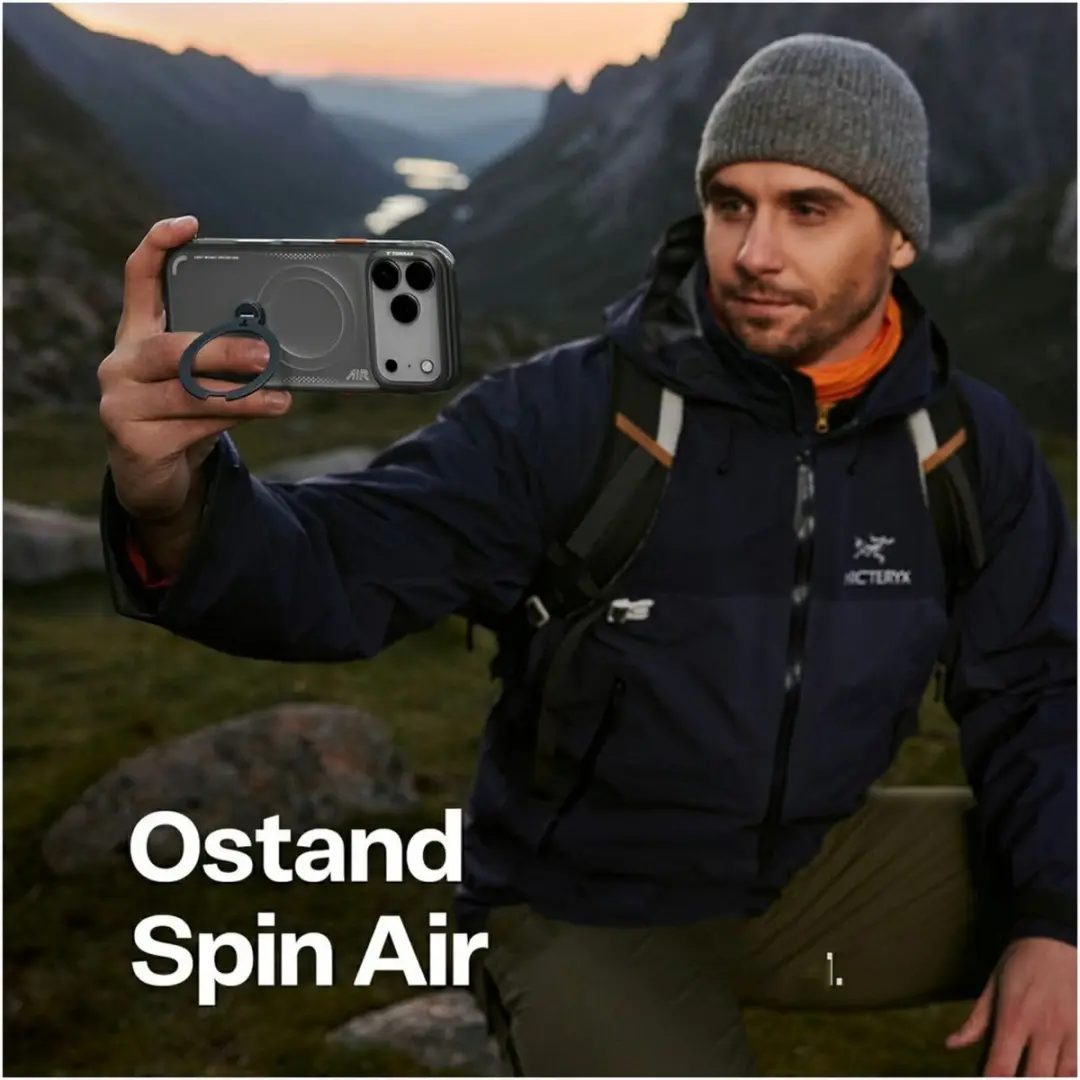 Torras Ostand Q3 Air Hoesje iPhone 17 Pro - MagSafe/Zwart