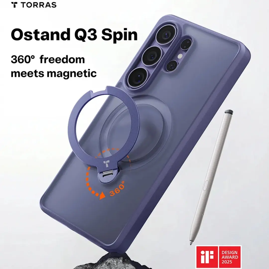 Torras UPro Ostand Spin Hoesje S26 Ultra - MagSafe/QI2 - Paars