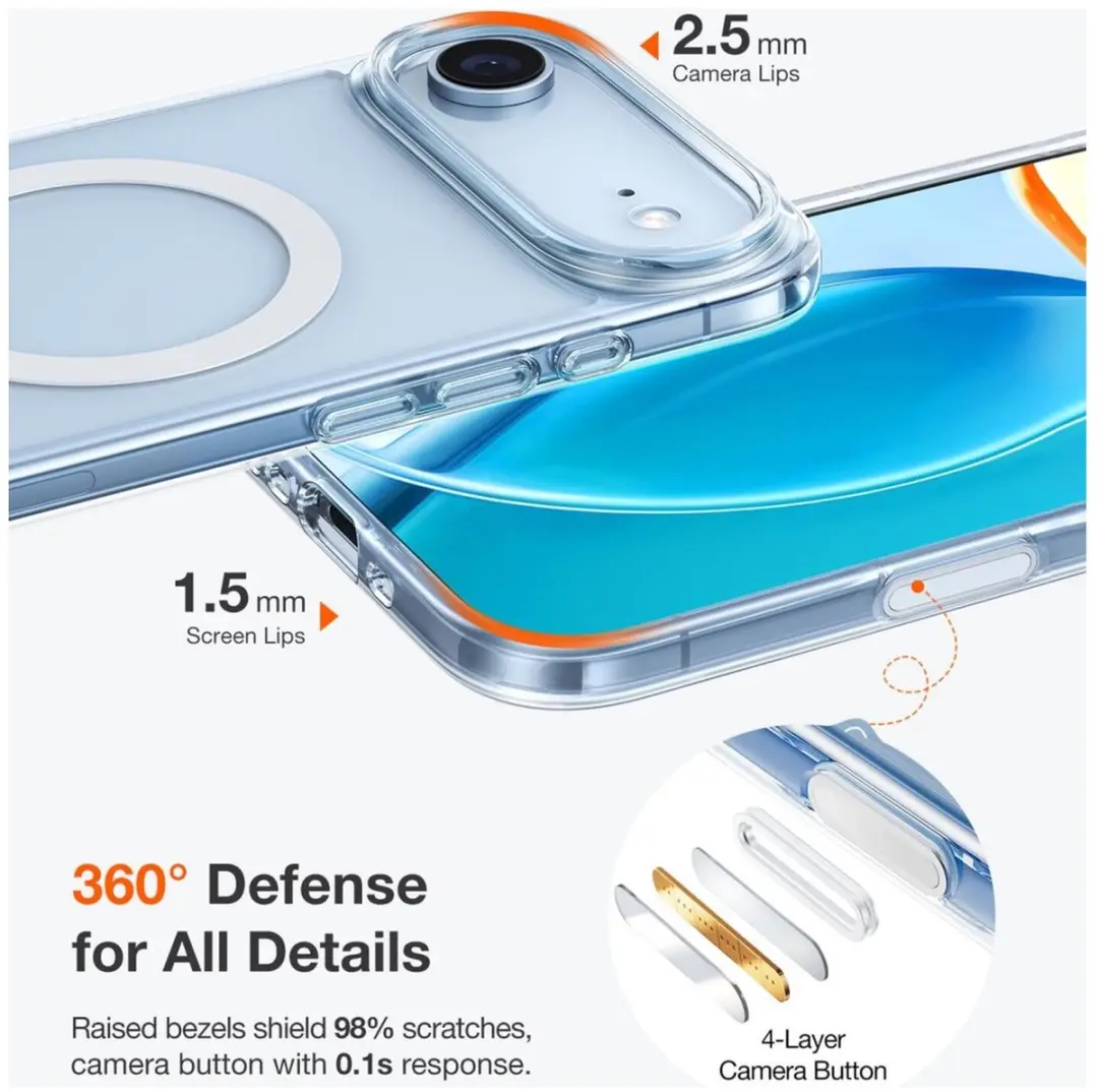 Torras Guardian Magnetic Hoesje iPhone Air - Transparant