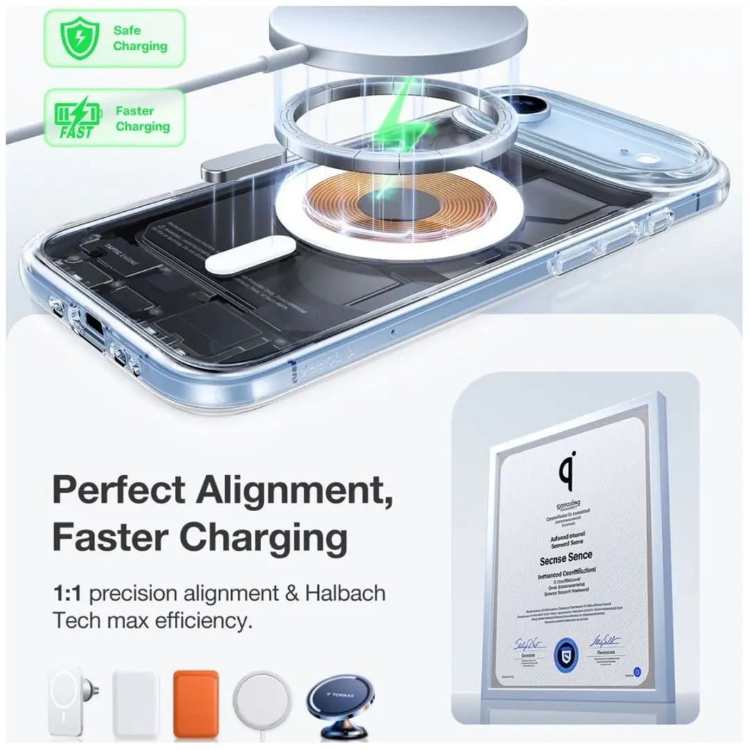 Torras Guardian Magnetic Hoesje iPhone Air - Transparant
