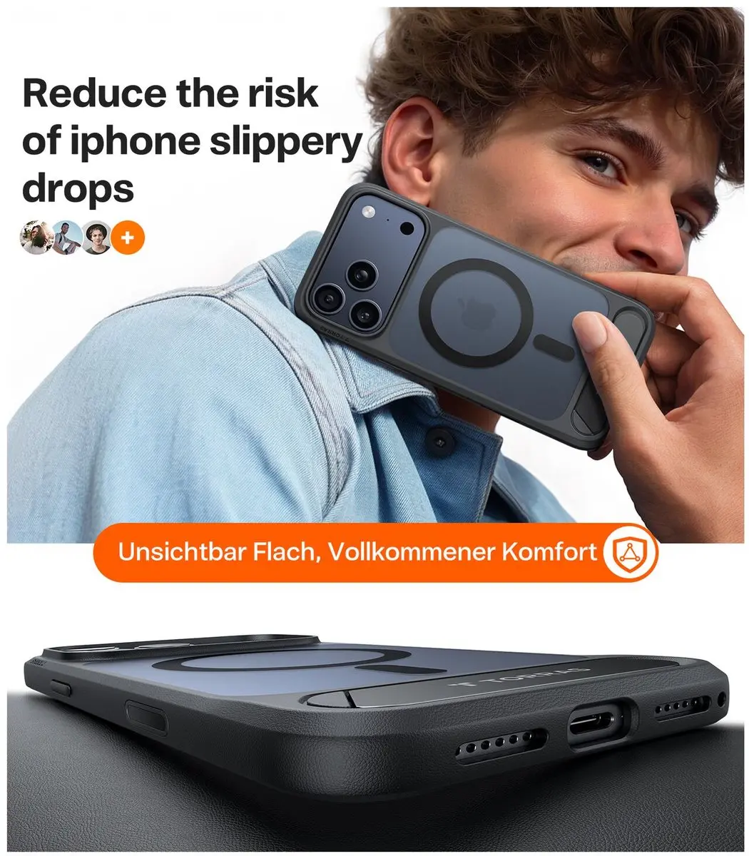 Torras UPro Pstand Hoesje iPhone 17 Pro Max - MagSafe - Zwart