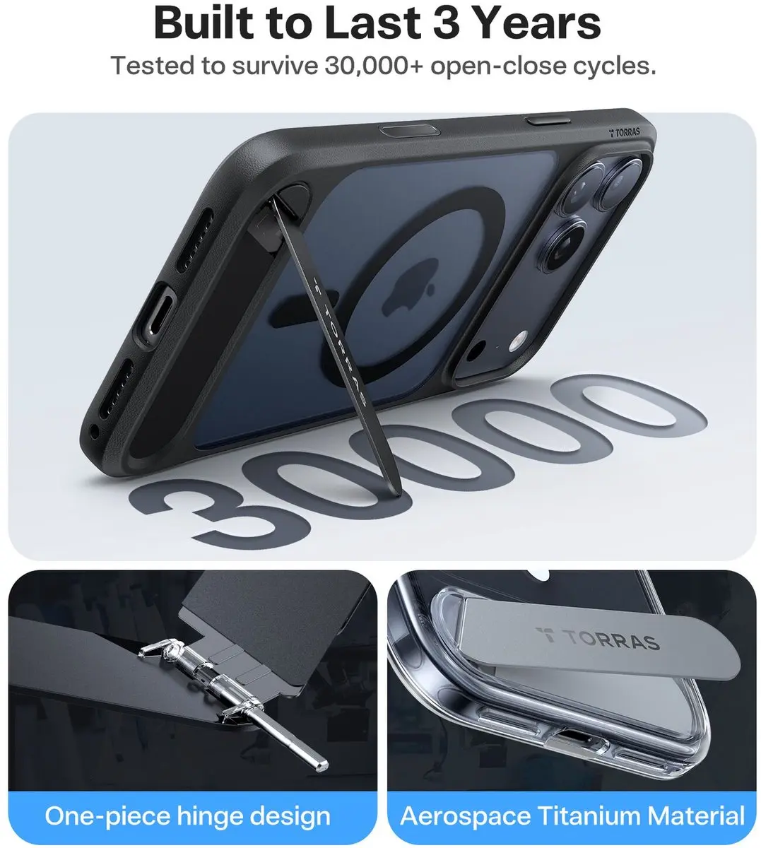 Torras UPro Pstand Hoesje iPhone 17 Pro Max - MagSafe - Zwart
