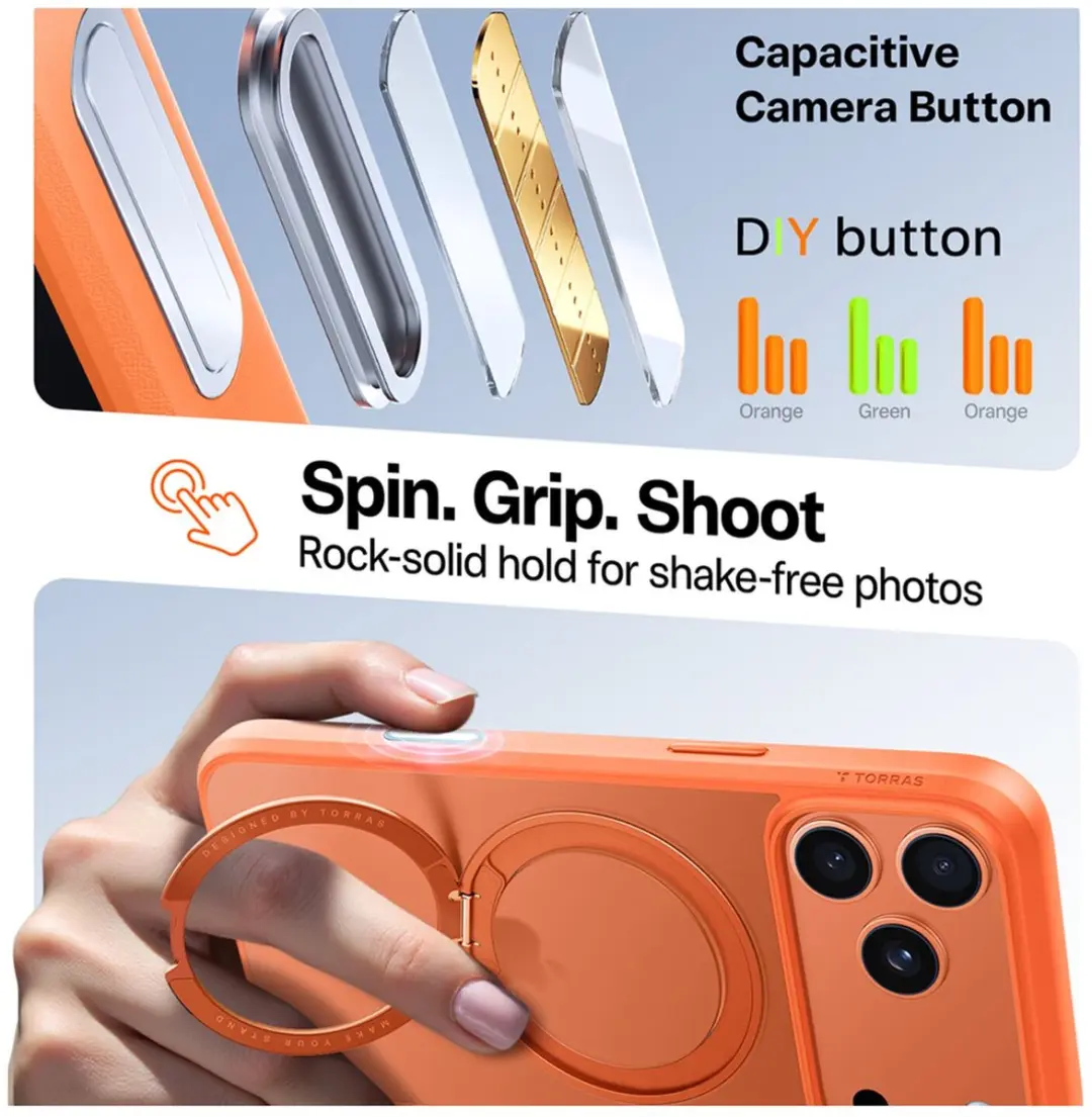 Torras UPro Ostand Pro Hoesje iPhone 17 Pro Max - Oranje