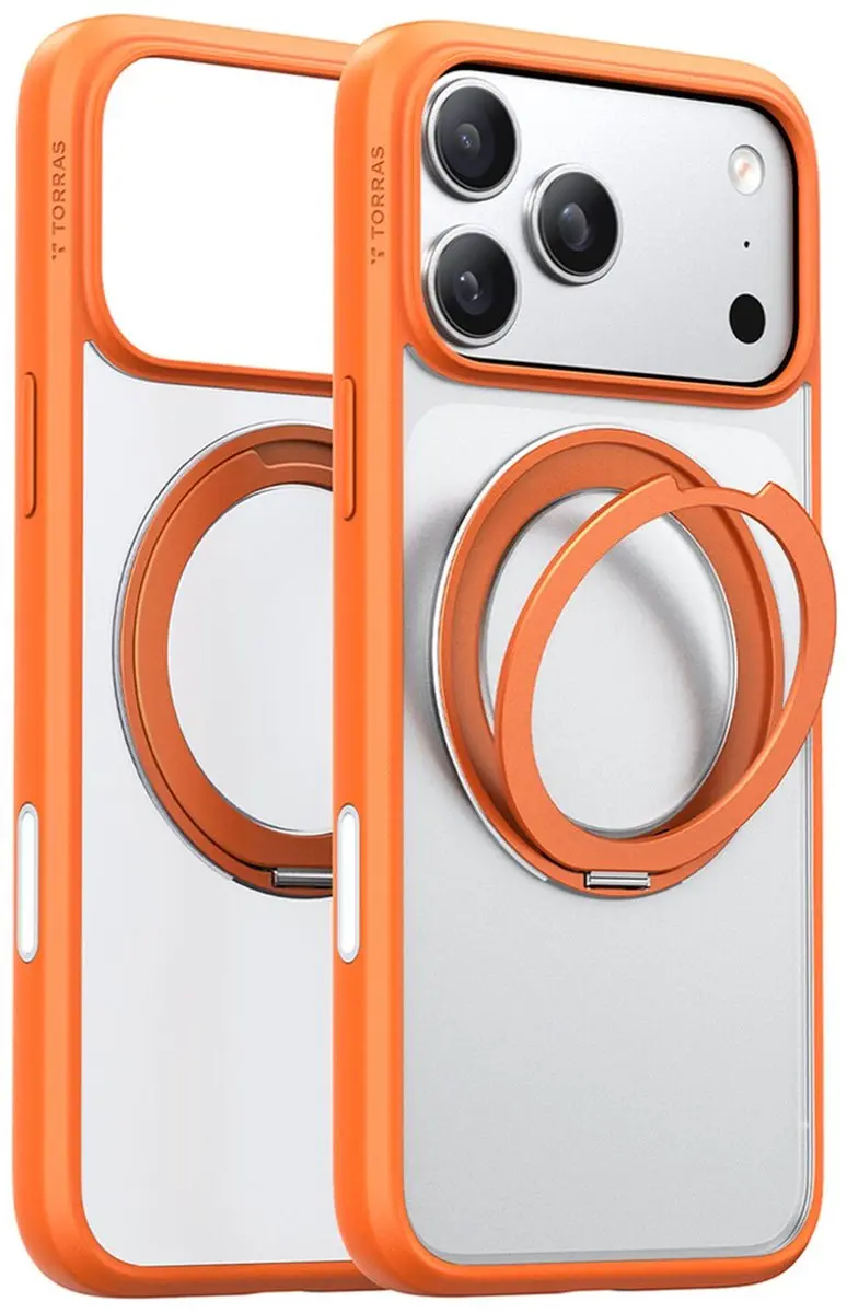Torras UPro Ostand Pro Hoesje iPhone 17 Pro Max - Oranje - afbeelding 6 van 6