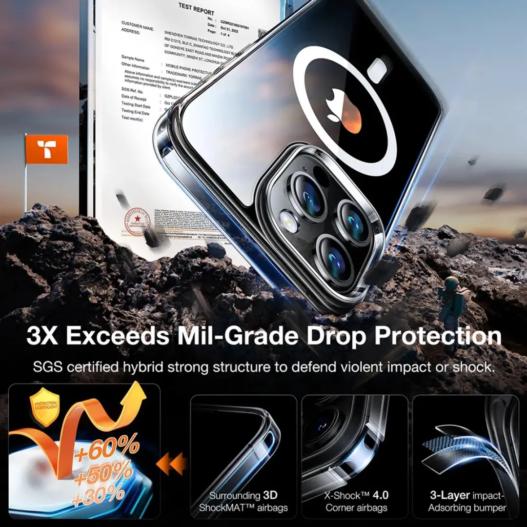 Torras Diamond Back Cover iPhone 15 Pro - Transparant