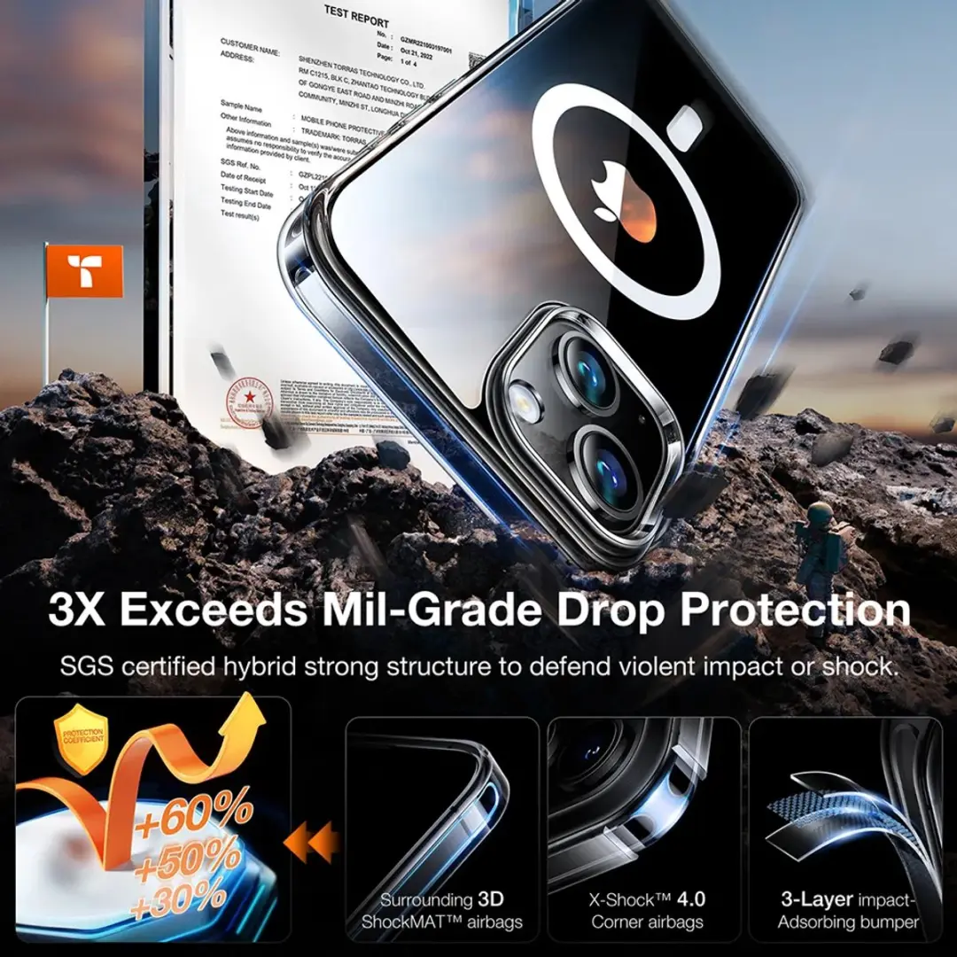 Torras Diamond Back Cover iPhone 15 - Transparant - afbeelding 6 van 6