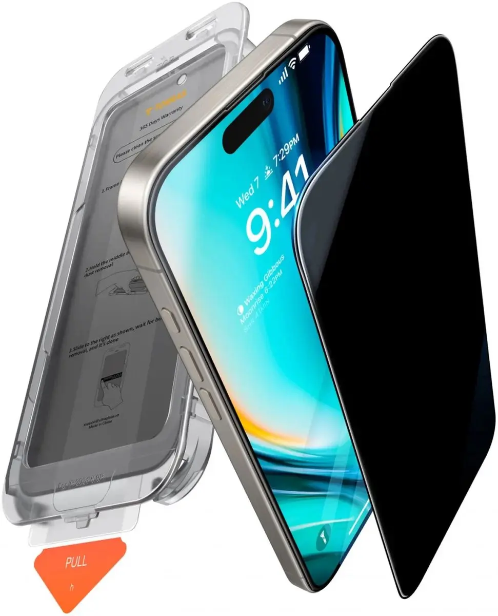 Torras Install Master iPhone 16 Pro Max Privacy Glas