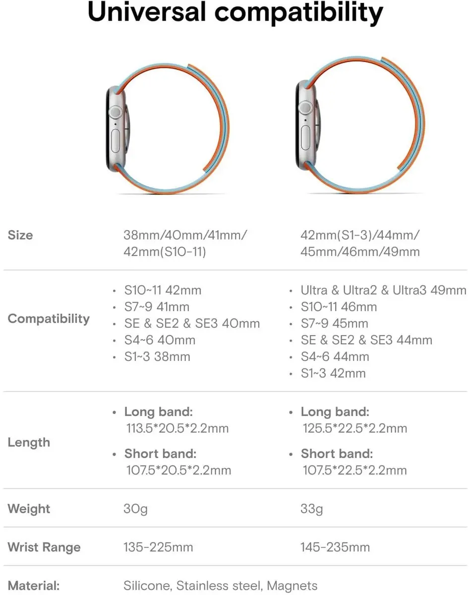 MOFT Snap Apple Watch Bandje - 49/46/45/44/42mm - Zwart Beige
