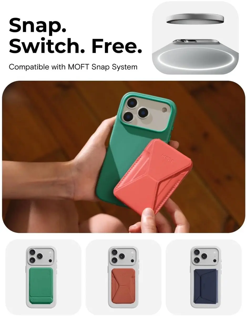 MOFT iPhone 17 Pro Hoesje - MagSafe - Groen Vegan Leer