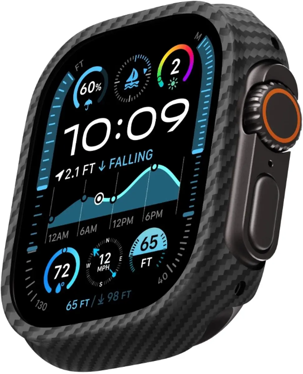 Pitaka Air Case Apple Watch Ultra 49mm - 600D Aramidevezels - Zwart/Grijs