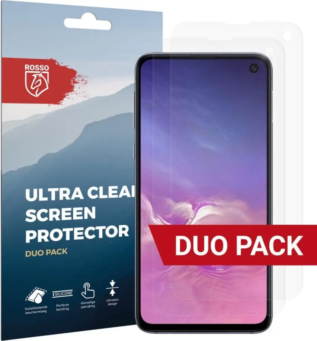 Rosso Screen Protector Ultra Clear Duo Pack Geschikt voor Samsung Galaxy S10E