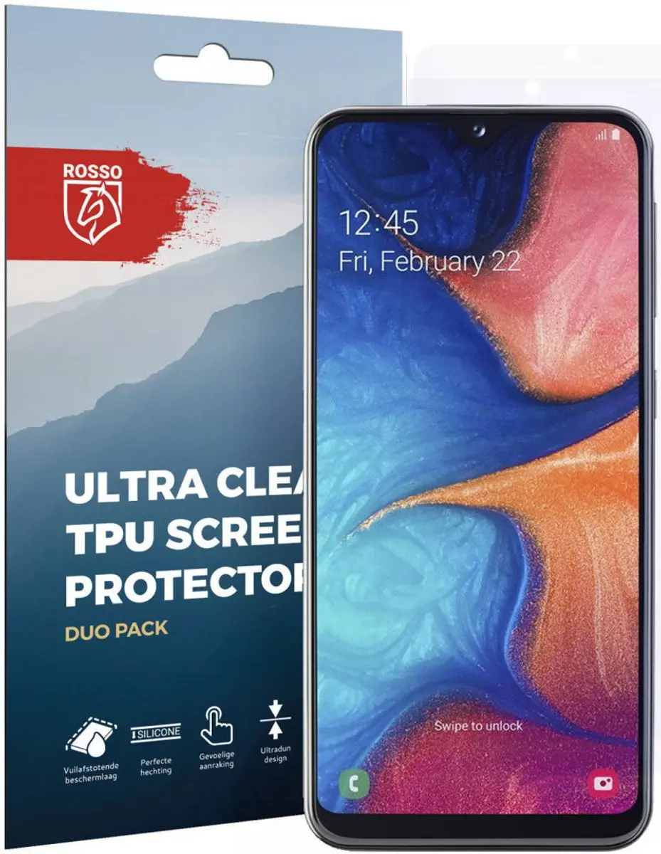 Rosso Screen Protector Ultra Clear 2 Stuks - Samsung Galaxy A20e