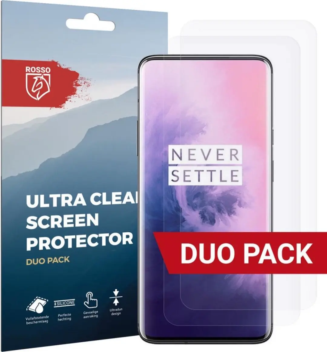 Rosso Screen Protector Ultra Clear Duo Pack Geschikt voor OnePlus 7 Pro