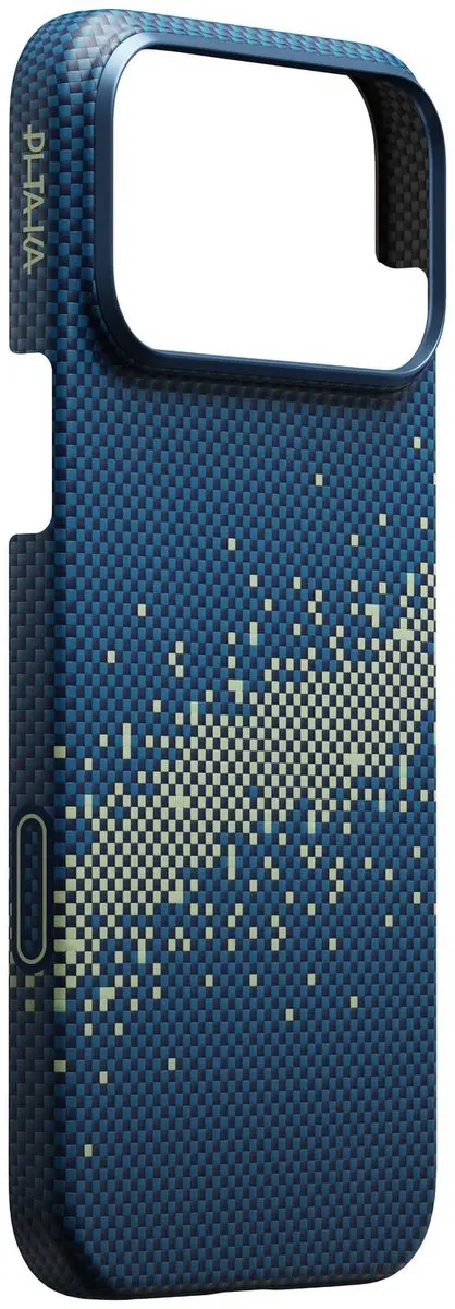 Pitaka Ultra-Slim Hoesje iPhone 17 Pro - 600D Aramidevezel - Milky Way - Blauw
