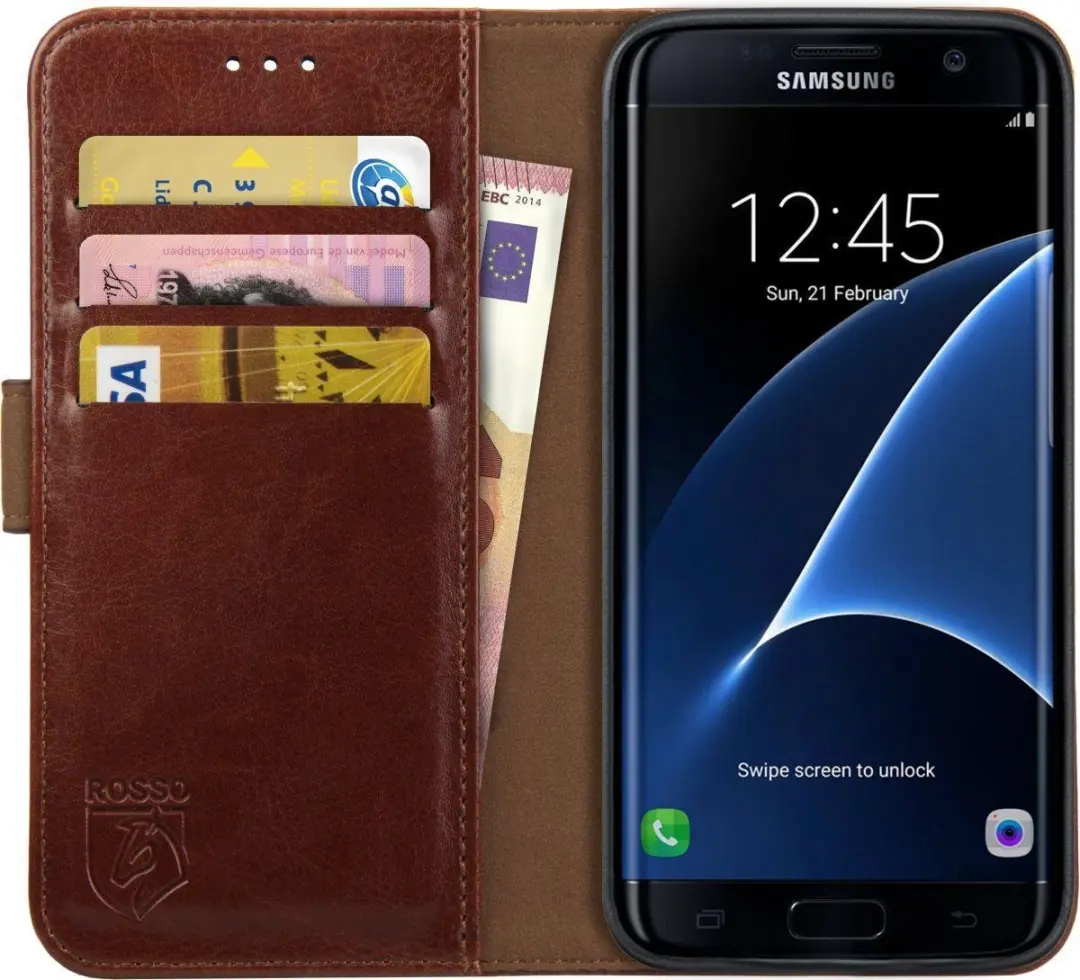 Rosso Element Book Case Wallet Hoesje Geschikt voor Samsung Galaxy S7 Edge