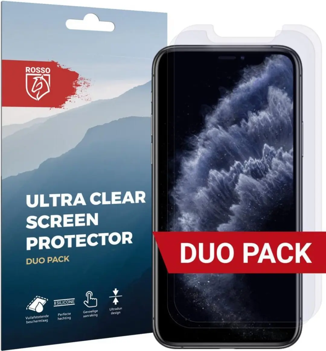 Rosso Screen Protector Ultra Clear Duo Pack Geschikt voor Apple iPhone 11 Pro