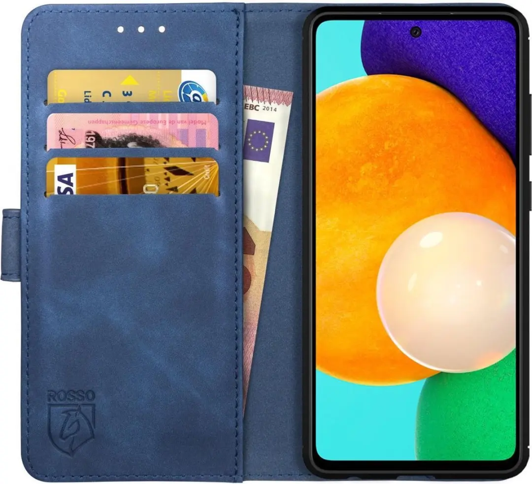 Rosso Element Book Case Wallet Hoesje 93747 - Samsung Galaxy A72 - 3 Pasjes - Blauw