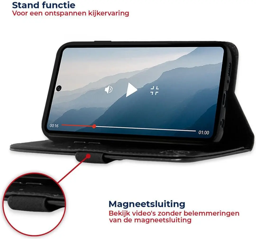 Rosso Element Xiaomi Poco F3/Mi 11i Book Cover Wallet - 3 Pasjes - Zwart