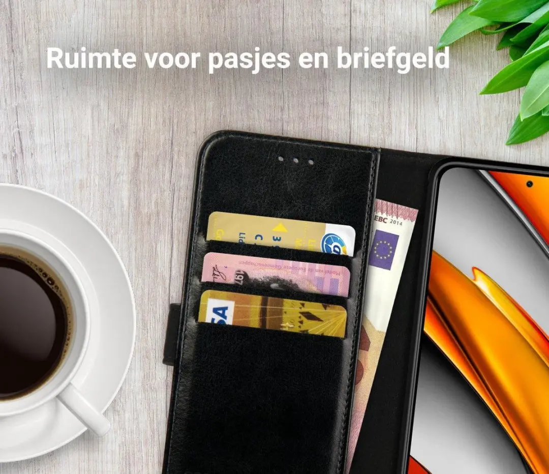 Rosso Element Xiaomi Poco F3/Mi 11i Book Cover Wallet - 3 Pasjes - Zwart - afbeelding 6 van 6