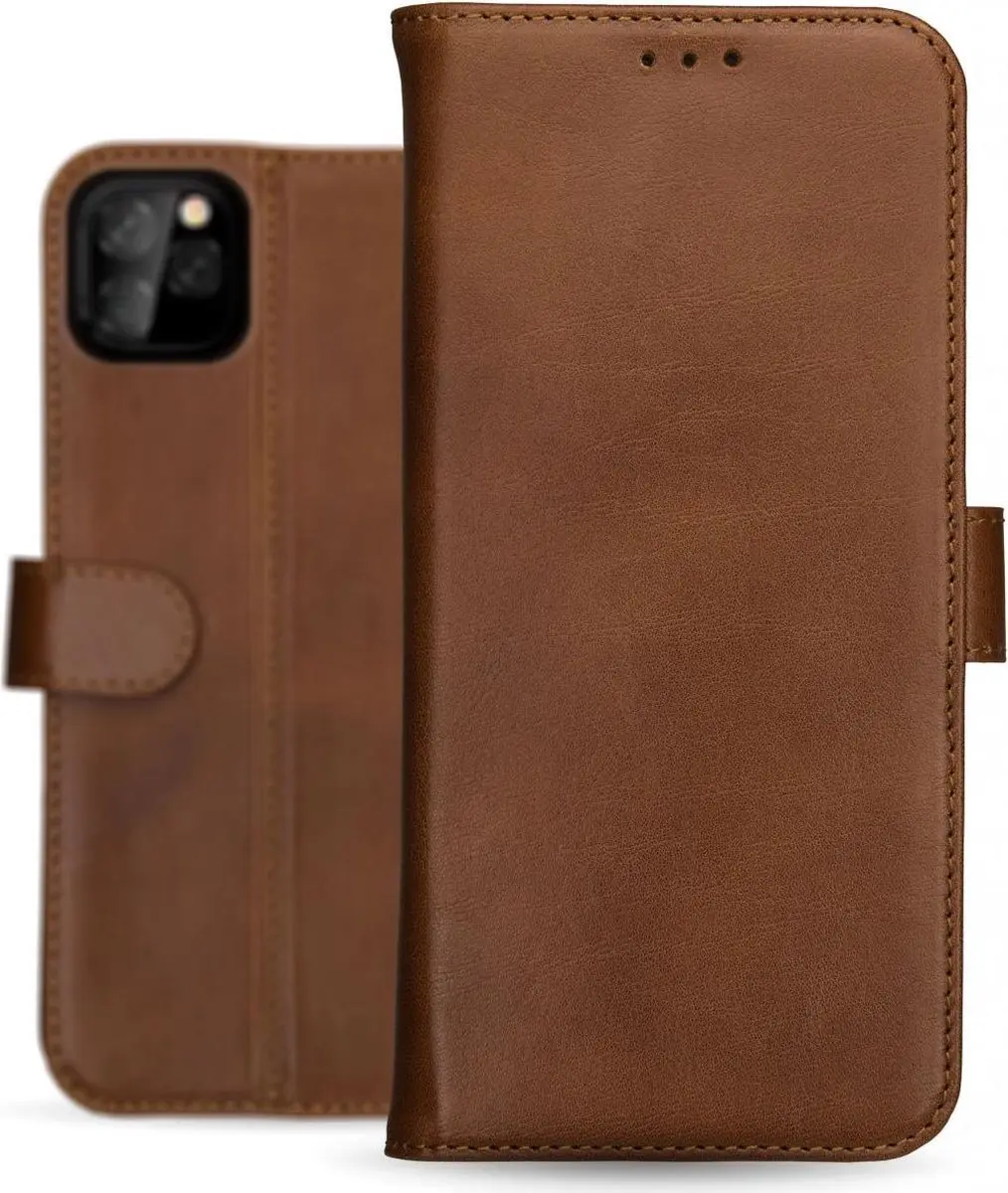 Rosso Deluxe Hoesje iPhone 12/12 Pro - 3 Pasjes - Bruin
