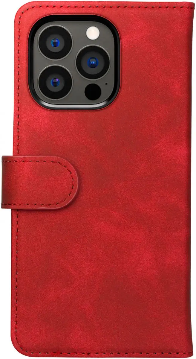 Rosso Element Book Case Wallet iPhone 13 Pro - 3 Pasjes - Rood - afbeelding 6 van 6