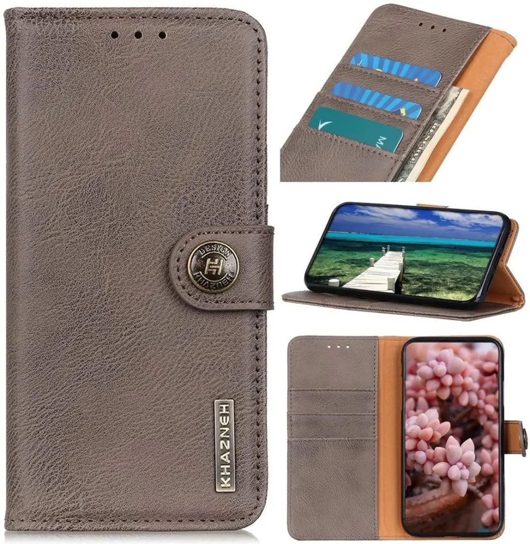 Khazneh Hoesje iPhone 13 Pro Book Case - Grijs - afbeelding 6 van 6