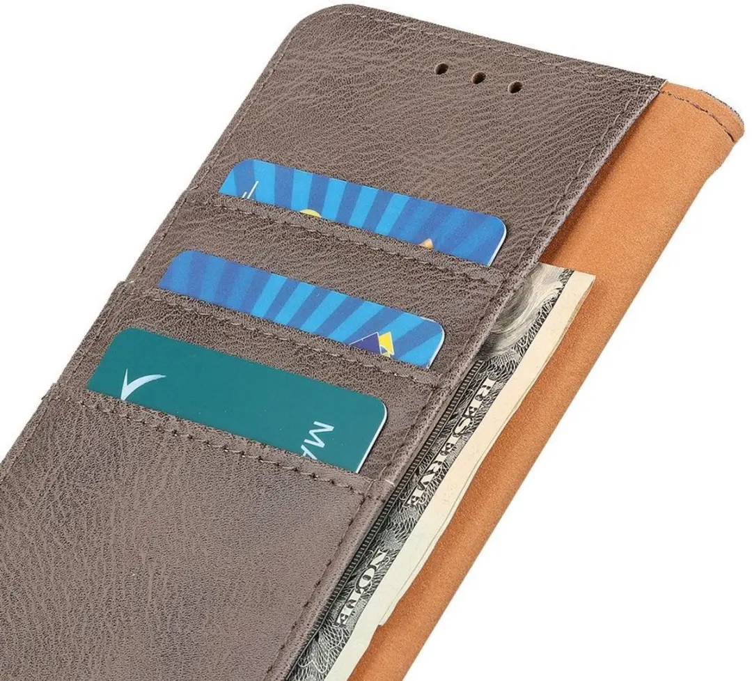 Khazneh Hoesje iPhone 13 Pro Book Case - Grijs