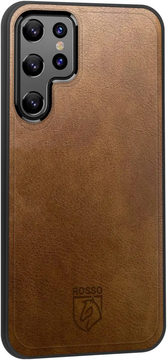 Rosso Element 2-in-1 Hoesje 124174 - Samsung Galaxy S22 Ultra - Bruin