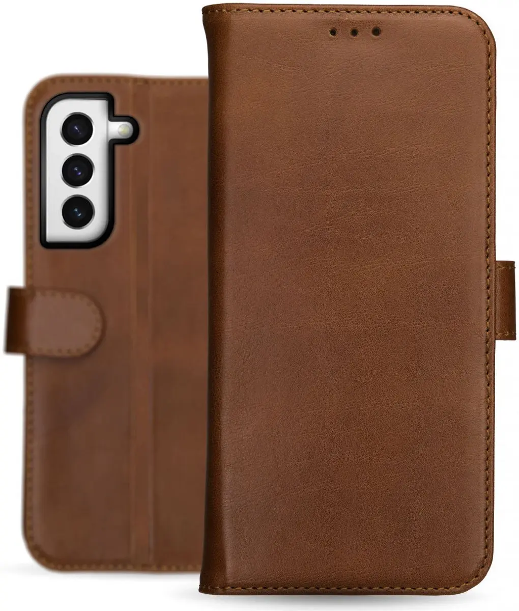 Rosso Deluxe Book Case Samsung Galaxy S22 - 3 Pasjes Bruin