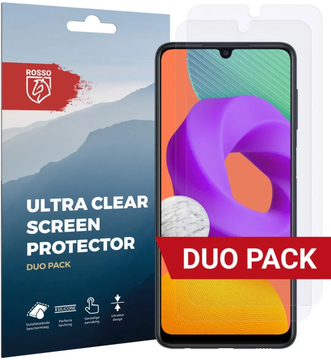 Rosso Clear Screen Protector Duo Pack Geschikt voor Samsung Galaxy M22/A22 4G Ul