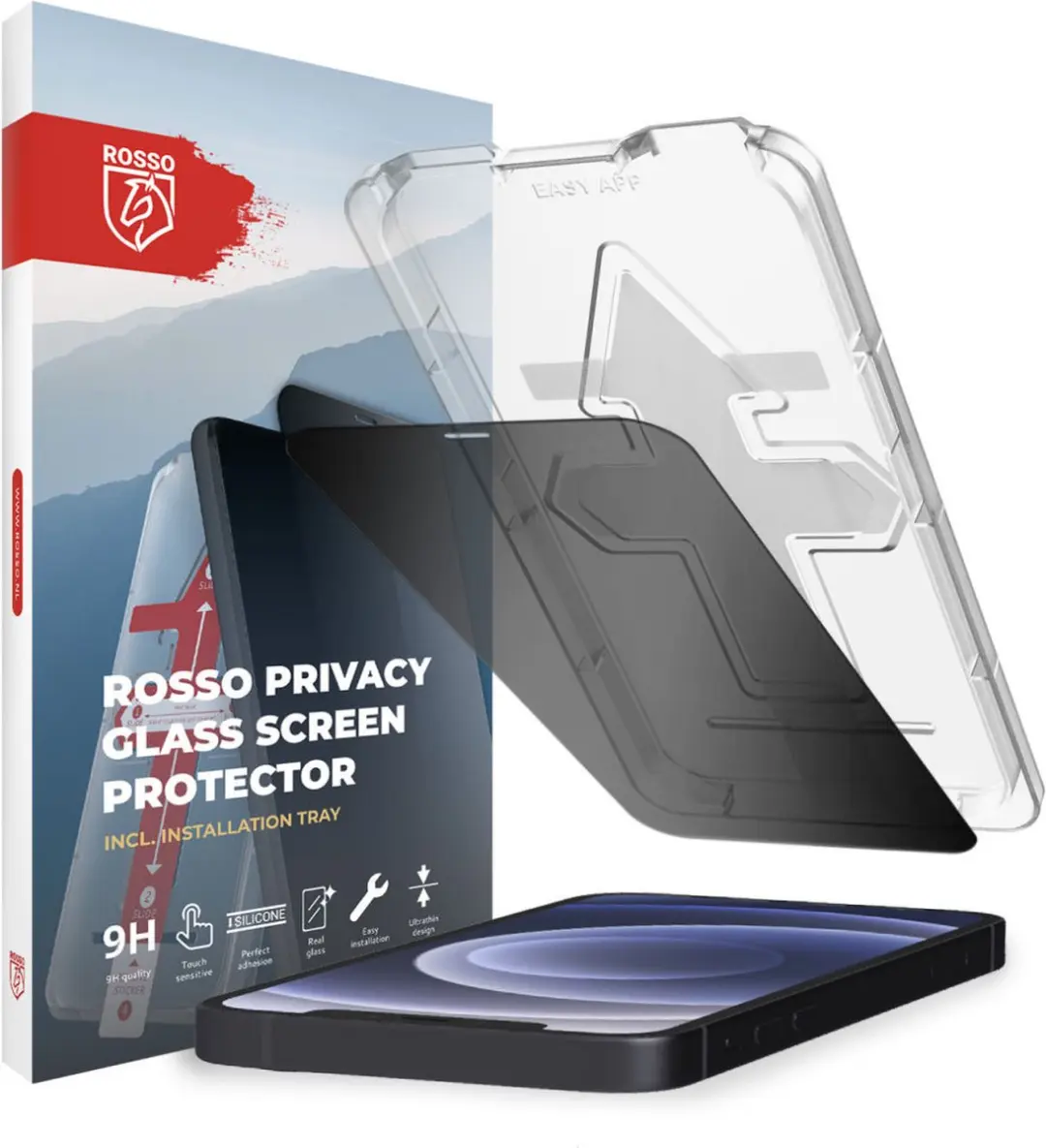 Rosso Screen Protector Geschikt voor Apple iPhone 12 / 12 Pro Privacy Glass met