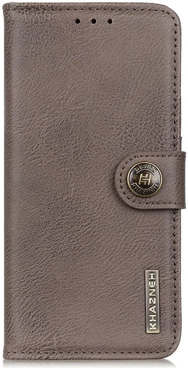 Khazneh Hoesje iPhone 14 Pro Max Book Case - 3 Pasjes - Khaki