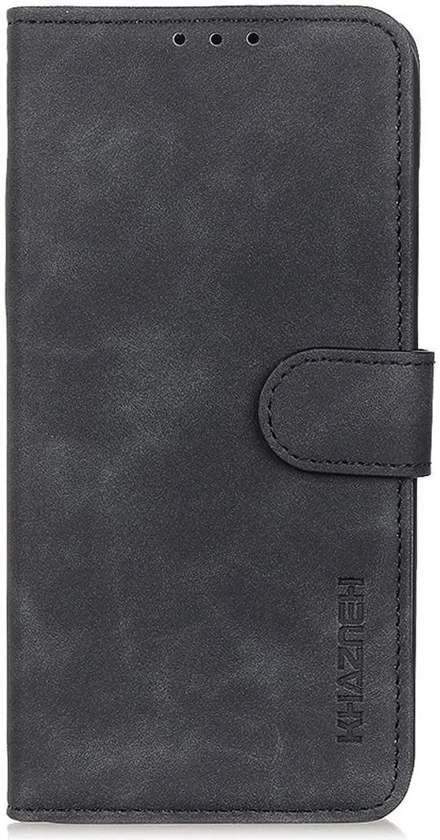 Khazneh Motorola Edge 30 Retro Wallet Hoesje - Kunstleer Zwart