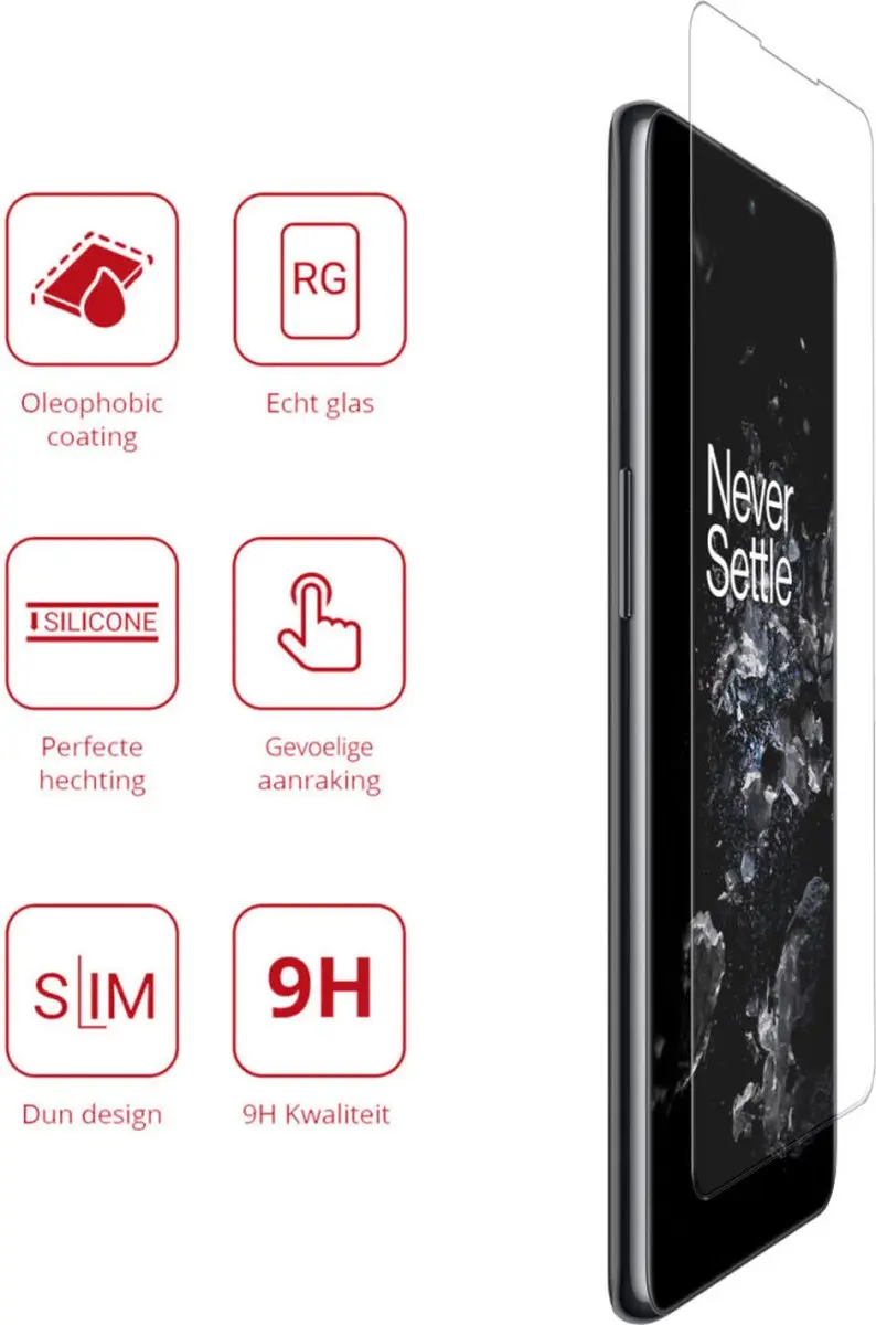 Rosso 9H Tempered Glass OnePlus 10T - 9H Hardheid